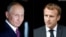 El presidente ruso, Vladimir Putin (izq.), y el mandatario francés, Emmanuel Macron. (Fotos: Odd Andersen y Stephane Mahe/AFP)