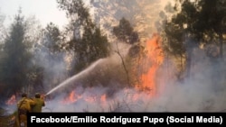 Imagen del incendio forestal en Pinares de Mayarí, publicada en Facebook por el periodista Emilio Rodríguez Pupo.