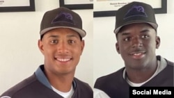 Bairon Ledesma (izq.) y Aldalay Kolokie, los "prospectos" cubanos, (Combinación de imágenes a partir de foto en Facebook de Aldalay Kolokie)
