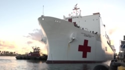 Buque hospital de la Armada de EEUU zarpa de Miami Buque hospital de la Armada de EEUU zarpa de Miami