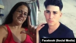 Aníbal Yasiel Palau Jacinto y su madre, Layda Yirkis Jacinto Abad. (Fotos: Facebook)