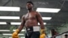 Lenier Peró, pugilista cubano en sesión de entrenamiento.