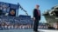 El presidente Donal Trump en la Base Naval de Norfolk, VA.