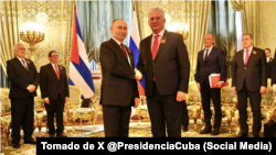 "El apoyo de La Habana al imperialismo practicado por las superpotencias y a su propio imperialismo continúa". En la foto Díaz-Canel y Putin en mayo de 2024.