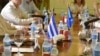 Foto Archivo. Delegaciones de Cuba y la Unión Europea reunidas en La Habana en 2019. (Adalberto Roque/Pool photo via AP