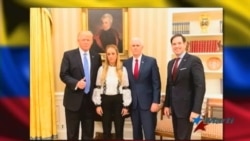 Esposa de líder venezolano preso se reúne con Trump y Pence Esposa de líder venezolano preso se reúne con Trump y Pence