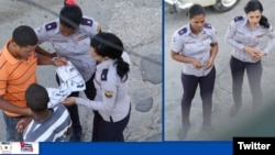 El activista Angel Moya captó estas imágenes de los represores que detuvieron a Yamilé Garro Alfonso frente a la sede de las Damas de Blanco en Lawton.