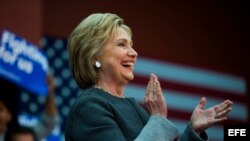Hillary Clinton en un acto de campaña.