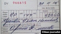 Multa a Yoandris Verane.