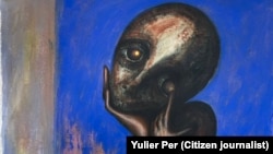 Obra titulada 15N, del artista habanero contestatario Yulier P, quien pinta en las calles y lugares públicos de la ciudad.