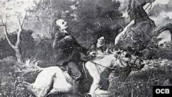 José Martí en Dos Ríos.