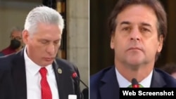 Miguel Díaz-Canel y Luis Lacalle Pou protagonizan un duelo en la cumbre de la CELAC.