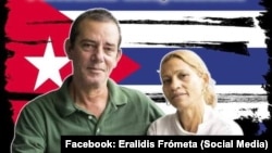 El preso político Lázaro Yuri Valle Roca y su esposa Eralidis Frómeta.