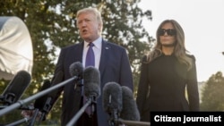 Donald y Melania Trump se reúnen con víctimas de la masacre en Las Vegas.