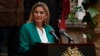 La presidenta de Bolivia, Jeanine Añez, durante su discurso en el Palacio de Gobierno, en La Paz, el miércoles 22 de enero.