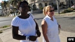 Foto Archivo. Berta Soler (i) y Laura Pollán (d).