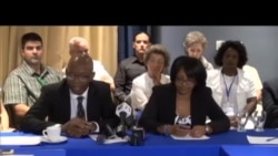 Conferencia de prensa de Manuel Cuesta Morúa y Laritza Diversent tras reunión con Obama Conferencia de prensa de Manuel Cuesta Morúa y Laritza Diversent tras reunión con Obama