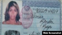 Carnet de identidad de Vivian Rondón Reyes.