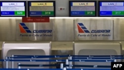 El mostrador de la estatal Cubana de Aviación.
