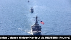 El destructor USS Porter en el mar Negro, el 25 de julio de 2020.