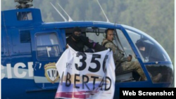 Helicóptero que atacó dos organismos públicos en Venezuela.