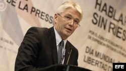 El subdirector de Comunicación e Información de la Organización de las Naciones Unidas para la Educación, la Ciencia y la Cultura (Unesco), Janis Karklins, en San José (Costa Rica).