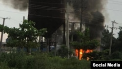 Incendio en subestación eléctrica de Güira de Melena, en Artemisa.