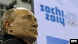 Vladímir Putin, visita algunas de las instalaciones para los Juegos Olímpicos de Invierno de Sochi 2014, en Sochi, Rusia.