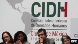 Integrantes de la Comisión Interamericana de Derechos Humanos (CIDH) Rose-Marie Belle Antoine, Tracy Robinson, Felipe González y Rosa María Ortiz.