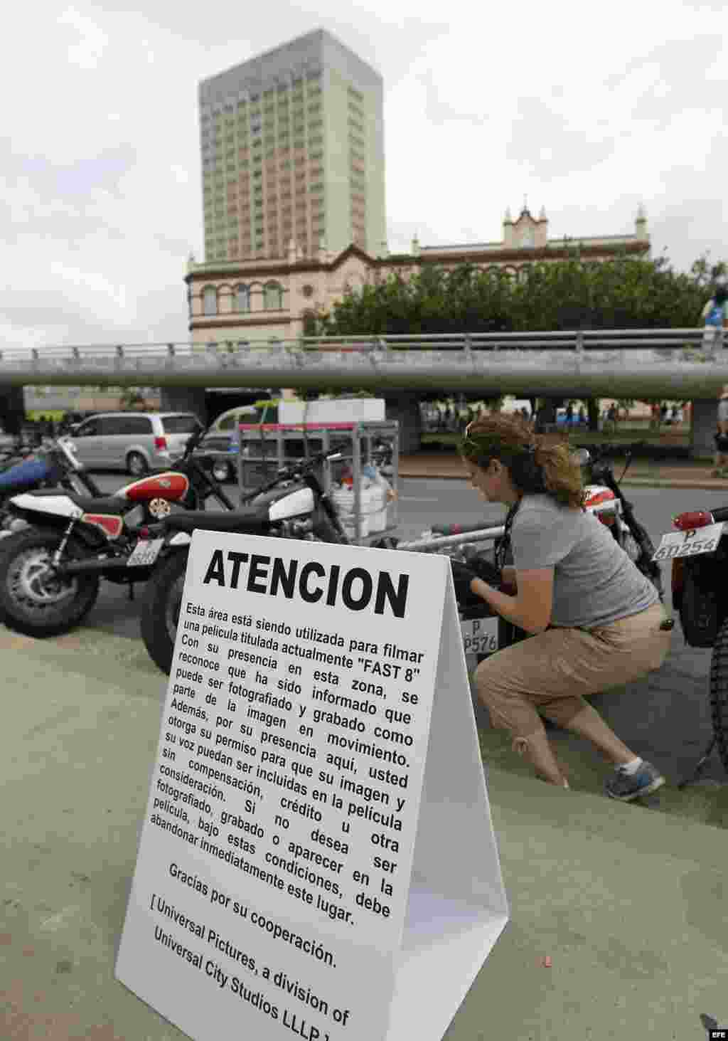 Flimación de “Fast & Furious 8” (Rápido y Furioso 8) en la Habana.